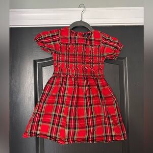 Crewcuts red plaid smocked girls holiday dress | size 5